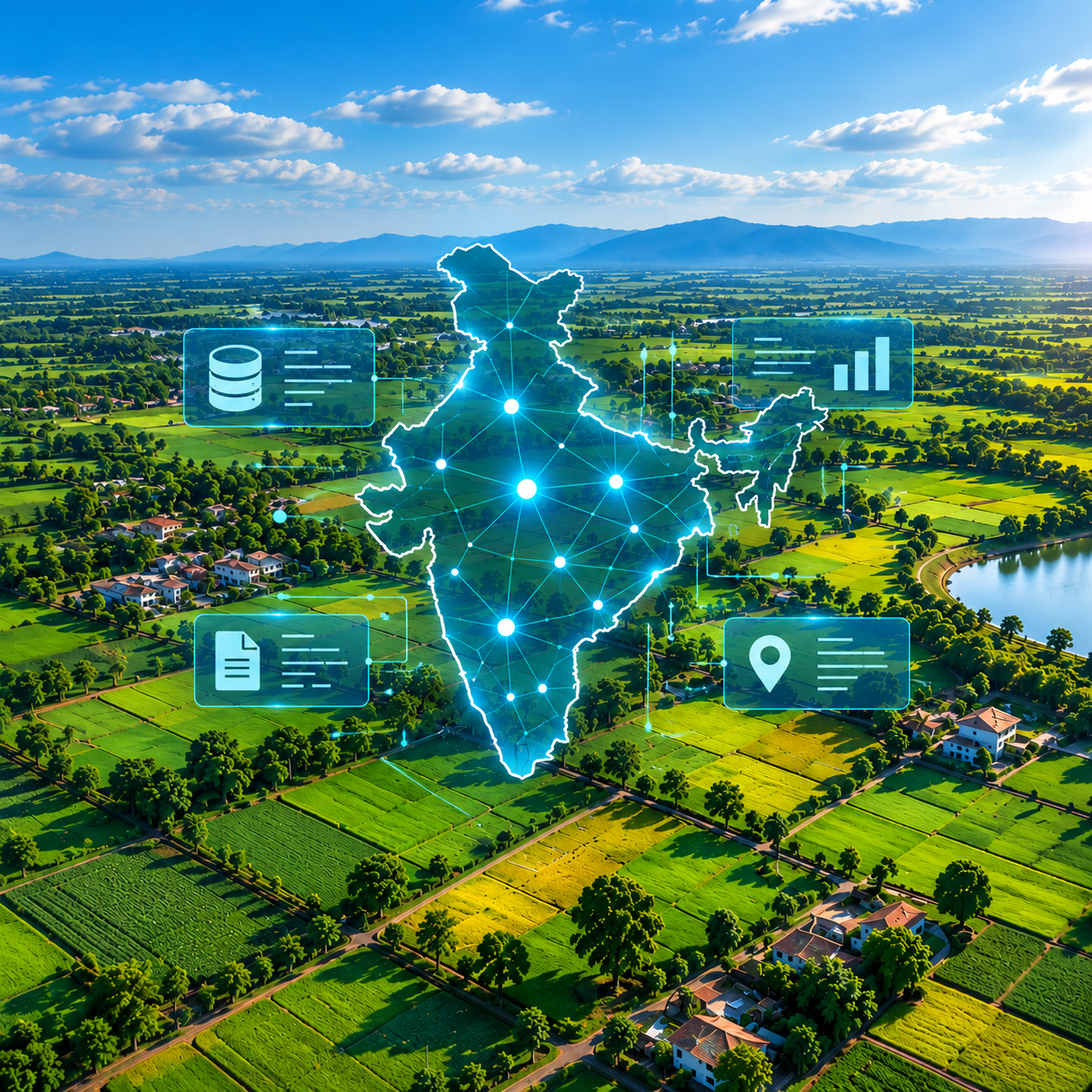 Agricultural land parcels representing a large-scale digital land records system