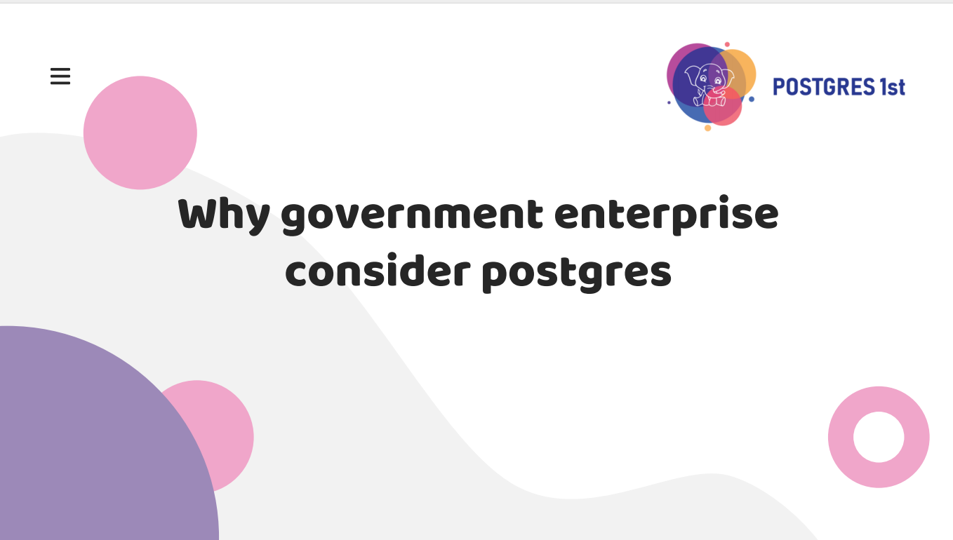 Why government enterprise consider postgres